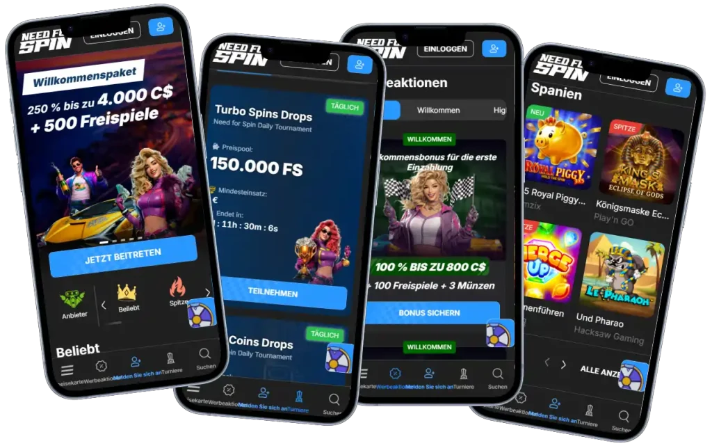 NeedForSpin Casino Startseite und Design